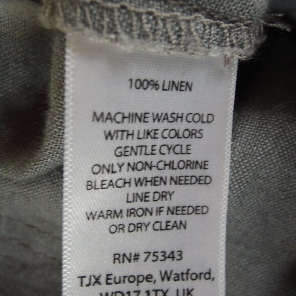 Cynthia Rowley Gray 100% Linen Tab Cuff Pants 14 - Picture 9 of 9